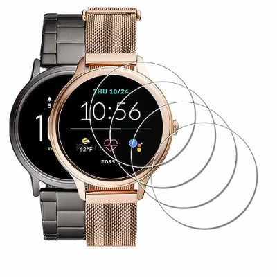 Abbildung von iDaPro Displayschutz Schutzfolie für Fossil Gen 5E Damen 42 mm/Gen 44mm Herren 9H Härte Gehärtetes Glas Displayschutzfolie Einfache Installation [4 Stück]