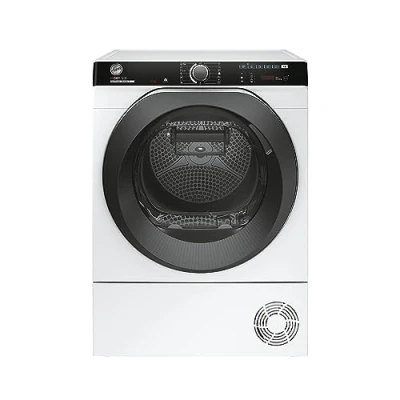 Abbildung von Hoover H DRY 500 NDPEH10A2TCBEXS S Wärmepumpentrockner / 10 kg Smarte Bedienung mit WiFi + Bluetooth AquaVision Kondenswasserbehälter optischer Füllanzeige direkt im Bullauge Symbolblende, Weiß