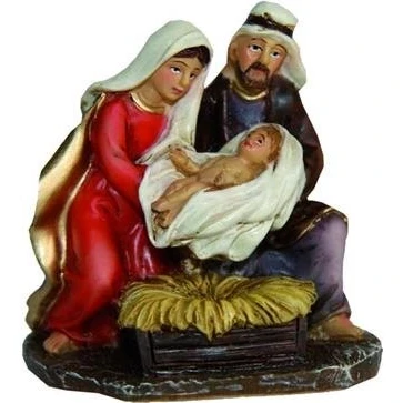 Abbildung von Krippenblock Heilige Familie, Höhe 6cm, handbemalen