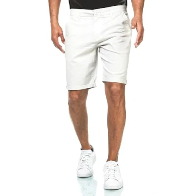 Abbildung von Smith &amp; Solo Chino Shorts Kurz, Kurze Hosen Herren Baumwolle, Bermuda Hose Sommer, Laufshorts Männer Trainingshose (Weiß, XXL)