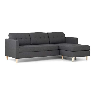Abbildung von Dynamic24 Ecksofa Mars grau Stoffsofa Eckgarnitur Couchgarnitur Couch Sofa Wohnlandschaft