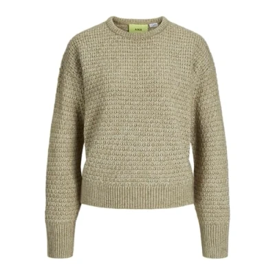 Abbildung von JJXX Jxmilly Structure CREW NECK Strickpullover, Damen, Größe: Medium, Kelp