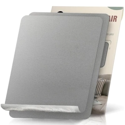 Abbildung von Flicken Selbstklebend Stoff, 23 x 28 cm 2 Stück Leinwand Stoff Selbstklebend, Grau, Wasserdichtes für Sofa Zelt Möbel Autositz Liege