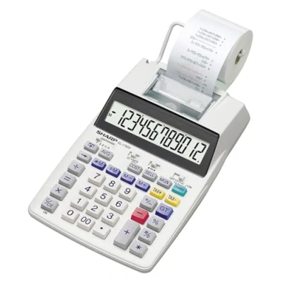 Abbildung von Sharp Taschenrechner EL 1750V Druckender Tischrechner Weiß Display (Stellen): 12 bat