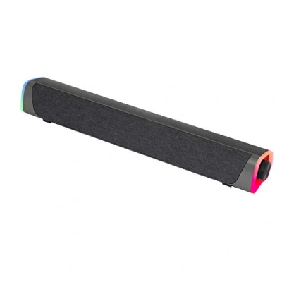 Abbildung von Woxter Big Bass 320 Soundbar mit 18 W Leistung (RGB Hintergrundbeleuchtung, 3,5 mm, PC/PS4/Xbox/TV/Handy/Tablet), Stromversorgung über USB, Schwarz