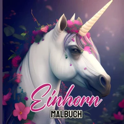 Abbildung von Einhorn Malbuch: Malbuch ab 8 Jahre Ausmalen von Einhörnern 60 Seiten Geschenk für Mädchen