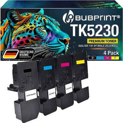Abbildung von Bubprint TK 5230 4 Toner kompatibel als Ersatz für Kyocera TK5230 Tonerkartusche ECOSYS M5521cdw M5521cdn P5021cdw P5021cdn P5021 Schwarz Cyan Magenta Gelb Multipack