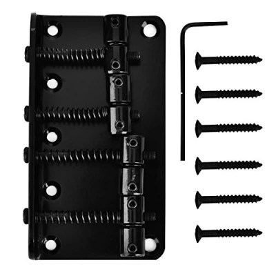 Abbildung von Bass bridge,Bass Bridge,Schrauben Brücke Schwarz,Bass Bridge Black,Bass 4 String Guitar Bridge,Professionelle Metall Vier Für Saiter E Golden,Schwarz,Silbe