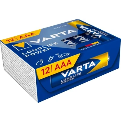 Abbildung von VARTA Batterien AAA, 12 Stück, Longlife Power, Alkaline, 1,5V, Cube, ideal für Spielzeug, Funkmaus, Taschenlampen, Verpackung zu 90% recycelt, Made in Germany