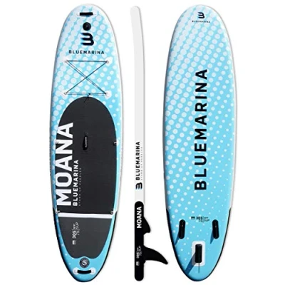 Abbildung von Bluemarina Stand Up Paddling Board aufblasbar Moana 𝟓 𝐉𝐀𝐇𝐑𝐄 𝐆𝐀𝐑𝐀𝐍𝐓𝐈𝐄 Bis 130 kg Tragkraft 305x75x15 cm Paddle Set Aufblasbares SUP Surfbrett (305x75x15cm)