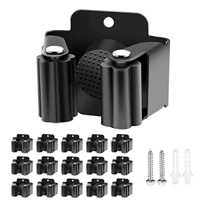 Abbildung von Verdenu 15 Stück Gerätehalter Set, Besenhalterung Wand Gartengerätehalter Besenhalter inkl. Montagematerial für Küche, Zuhause, Badezimmer, Garage, Garten