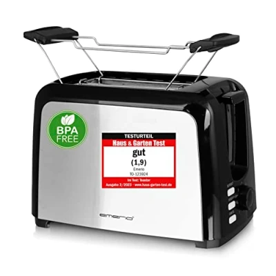 Abbildung von EMERIO Toaster TO 123924 mit Brötchenaufsatz Schwarz, 750 W