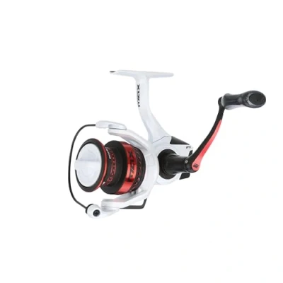 Abbildung von Abu Garcia Max Pro Spinnrolle, Süßwasser Angler, Zander, Aluminiumspule, robust, beidhändig tragbar, 4000H, Rollengröße 6,2:1, Übersetzungsverhältnis, Weiß und Rot