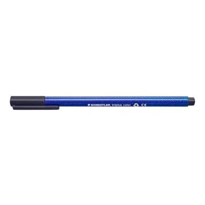 Abbildung von STAEDTLER Filzstifte triplus color, indigoblau, dreikant, stabile, eindrucksichere Spitze, Linienbreite ca. 1 mm, kindgerecht, Made in Germany, 10 indigoblaue fibre tip pens im Kartonetui, 323 36