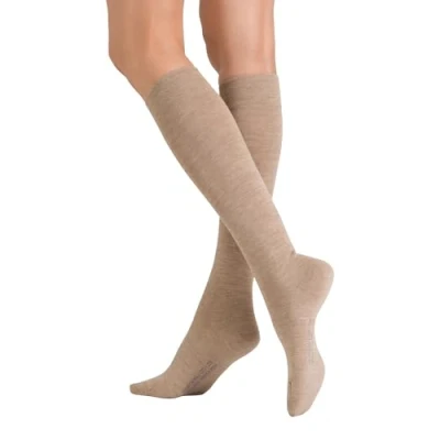Abbildung von Hudson Damen Kniestrümpfe Relax Woolmix Clima druckfreier Bund Beigemel. 0723 39 42