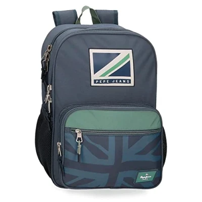 Abbildung von Pepe Jeans Tom Schulrucksack mit zwei Fächern Blau 30x40x13 cm Polyester 15,6L