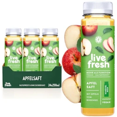 Abbildung von LiveFresh Bodensee Apfelsaft 24x250ml kaltgepresst niemals erhitzt (inkl. 6 Einwegpfand)