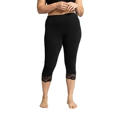 Abbildung von Ulla Popken Leggings Hosen, Damen, Größe: 42/44, Schwarz
