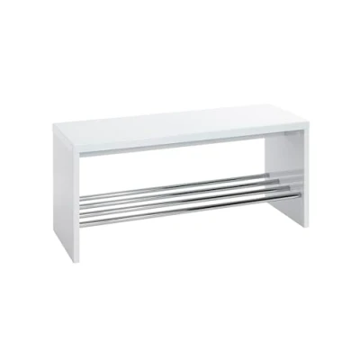 Abbildung von HAKU Möbel 95330 Bank 81 x 30 40 cm, weiß / chrom