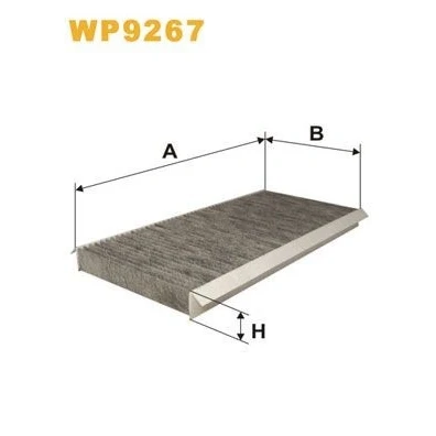 Abbildung von WIX FILTERS WP9267 Innenraumfilter Aktivkohlefilter 393mm 182mm 32mm MERCEDES BENZ: A Klasse, B Klasse
