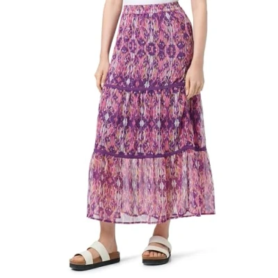 Abbildung von ONLY Onlviva LIFE MAXI Skirt Maxirock, Damen, Größe: Small, Purple magic/ethnic rebel