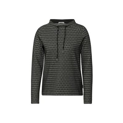 Abbildung von Cecil Twotone Langarmshirt, Damen, Größe: XXL, Schwarz