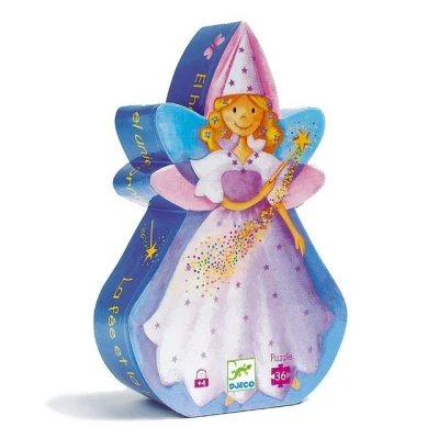 Abbildung von Djeco THE Fairy AND Unicorn Puzzle für Kinder, Größe: One Size, Multicoloured