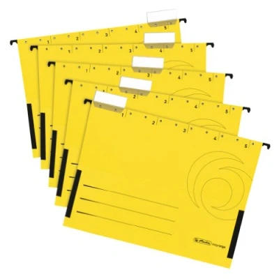Abbildung von Herlitz Hefter 5 Hängetaschen / DIN A4 Kraftkarton 230g/m² Farbe: gelb