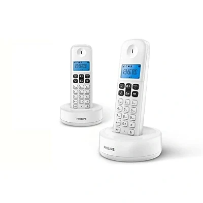 Abbildung von Draadloze telefoon Philips D1612W/34 1,6&quot; 300 mAh Gap (2 pcs) Wit (S0424397) weiß