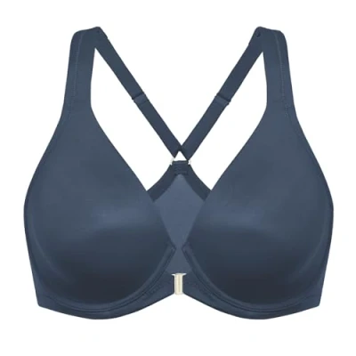 Abbildung von DELIMIRA Damen Vorderverschluss Racerback BH Grosse Grössen Bügel BHS Tiefer Ausschnitt Ungefüttert Vollschalen Sargasso 105D