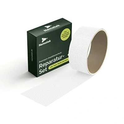 Abbildung von Nematek Insektenschutz Fensterrahmen Reparatur Set für Insektenschutzgewebe 4,5 x 200cm Klebeband