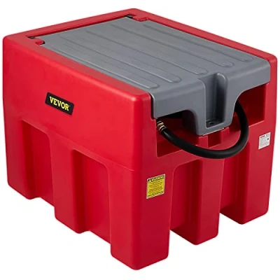 Abbildung von VEVOR Tragbarer Dieseltank 58 Gallonen Mobile Tankanlage, Rot Dieseltankstelle, 140 W Tankstation Dieseltank, 2600 RPM Transporttank, 12 V Automatik Pumpe, 4 m Schlauch Benzintank zum Betanken