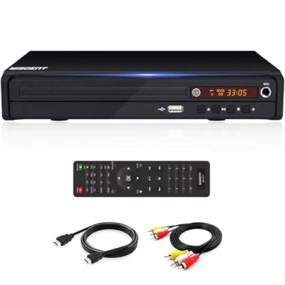 Abbildung von WISCENT Mini DVD Player für TV mit HDMI/AV/Koaxial Ausgang(HDMI Kabel enthaltenl),USB 2.0 Mediaplayer,Alle Regionsfreie,Mini Kompakt DVD/CD Spieler(Non Bluray)