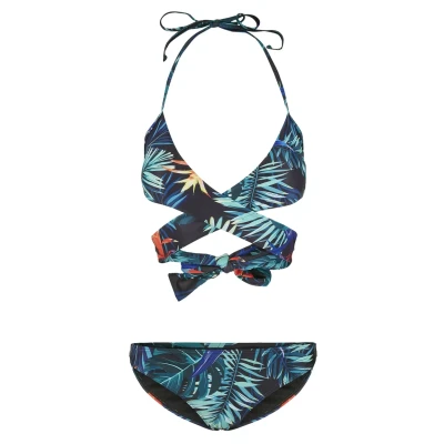 Abbildung von Urban Classics Draped Pattern Bikini, Damen, Größe: Medium, Vriesea black