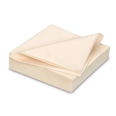 Abbildung von AVA Servietten stoffähnlich 40x40cm 25 Stück Farbauswahl Airlaid saugstark Einweg Tischservietten zum Falten Einfarbige Papierservietten für Hochzeit Geburtstag Gastronomie Champagner