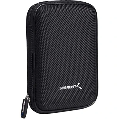 Abbildung von SABRENT Tasche für Externe Festplatten, Hochwertig Festplattentasche extern 2,5 HDD/SSD, Eva Stabile Tragetasche, Hart Reise Tragen Etui Case Power Bank, USB Stick, Kabel Ladegerät, und mehr
