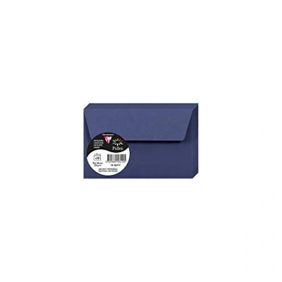 Abbildung von Clairefontaine 5641C Packung mit 20 Umschläge Pollen, 90 x 140 mm, 120g, ideal für Einladungen und Korrespondenz, Dunkelblau, 1 Pack