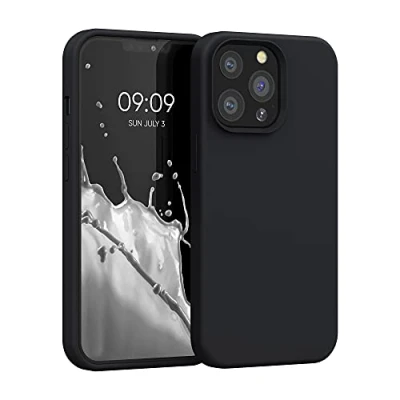 Abbildung von kwmobile Hülle kompatibel mit Apple iPhone 13 Pro Silikon Handy Case Handyhülle weiche Oberfläche kabelloses Laden Schwarz