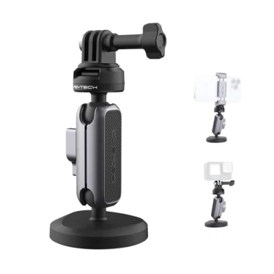 Abbildung von PGYTECH CapLock Magnetische Kamerahalterung für DJI OSMO Action5 Pro/4/3/2/Pocket 3, GoPro 13/12/11, Insta360 Ace Pro 2/X4/X3, DoppelkugelkopfMechanismus mit 1/4Zoll 20 Standard Gewindeadapter