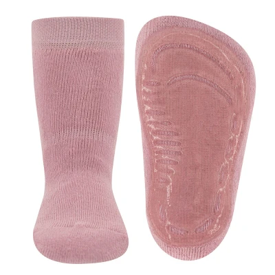 Abbildung von EWERS Stoppersocken SoftStep Uni, Socken mit Anti Rutsch Sohle für Jungen und Mädchen, 1 Paar rutschfeste Kindersocken Gummisohle, Hell Wildrose (Rosa), Größe 21 22