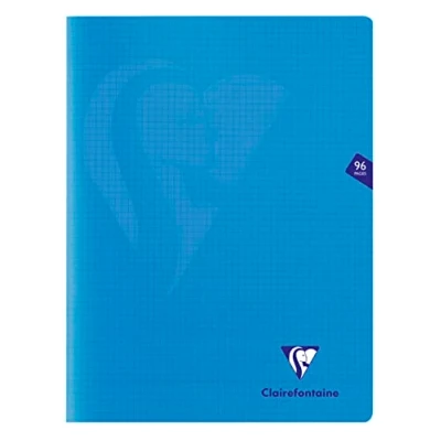 Abbildung von Clairefontaine 323362C Packung mit 10 Heften Mimesys DIN A4+, 24x32cm, 48 Blatt kariert, 90g, Einband PP, Blau, 1 Pack