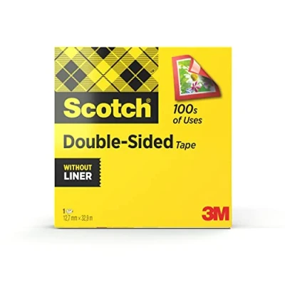 Abbildung von Scotch Doppelseitiges Klebeband, Transparent 1 Rolle, 12 mm x 33 m Klares Stark klebend für Scrapbooking, Basteln und Projekte, Fotoverträglich