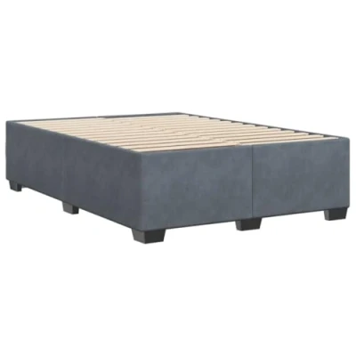 Abbildung von vidaXL Bettgestell, Bettrahmen mit Lattenrost, Polsterbett Bett für Schlafzimmer, Doppelbett Schlafzimmerbett, Dunkelgrau 140x190cm Samt