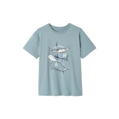 Abbildung von Vertbaudet MIT TIER Tshirt print für Kinder, Größe: 98/104, Graublau
