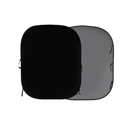 Abbildung von Manfrotto LL LB56GB 1,5 x 1,8 m, faltbar, beidseitig verwendbar, Hintergrund Schwarz/Mid Grey