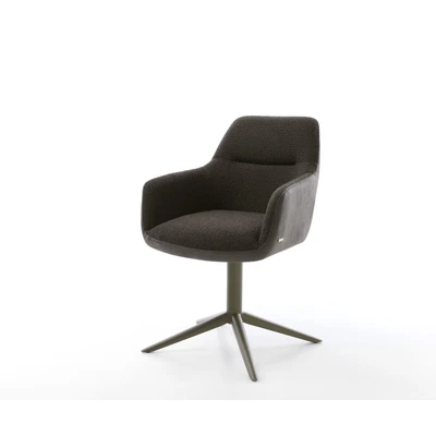 Abbildung von Drehstuhl Pejo Flex Materialmix Schwarz Fußkreuz Effektfinish Titan 360 drehbar Wippfunktion