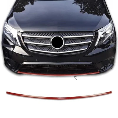 Abbildung von OMAC Kühlergrill Leisten Grillleisten kompatibel mit Mercedes Vito W447 2014 2024 Edelstahl Rot