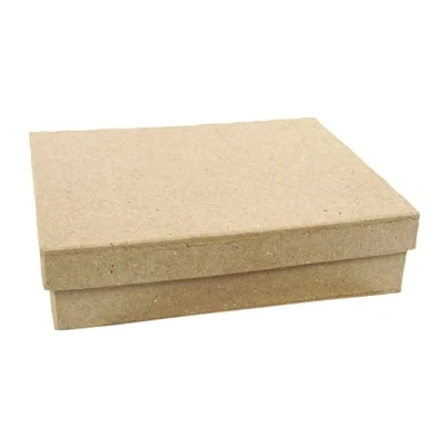 Abbildung von Décopatch BT038O Box rechteckig flach XS (aus Pappmaché, 12 x 9 3,5 cm, zum Verzieren, ideal für Ihre Wohndeko) Kartonbraun