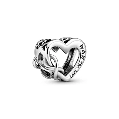 Abbildung von PANDORA „Love You Mum“ Unendlichkeits Herz Charm Sterling Silber 9,4 x 11,4 12,6 mm (T/H/B)