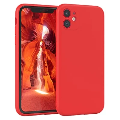 Abbildung von EAZY Case Silikonhülle für iPhone 11 Hülle Silikon Rot weich stoßfeste Handyhülle Schutzhülle mit Kameraschutz Dünn Premium Schutz Cover TPU Phone Bumper in